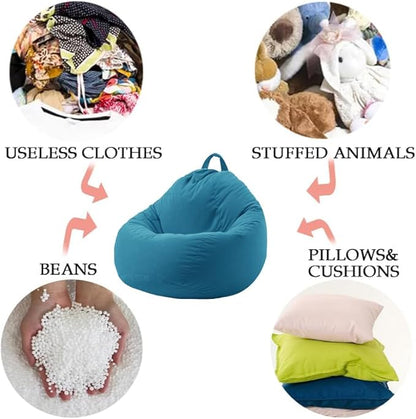 3 Ft Bean Bag Chair Cover (No Filler) Stuffed Animal Storage Bean Bag Cover for Pets Dogs/Cats Bed Corduroy Stuffed for Organizing Plush Toys