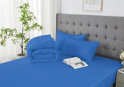 3 Piece Solid Color All Season Bedding Comforter Set Microfiber Soft Lightweight Bedding Set for Kids Teens Adults Room Decor with 1 Comforter and 2 Pillowcases Twin