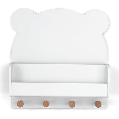Delta Children babyGap Charlie 6-in-1 Convertible Crib + Brannan Bear Bookcase with Bins + Brannan Bear Wall Shelf with 4 Hooks, Bianca White (Bundle)