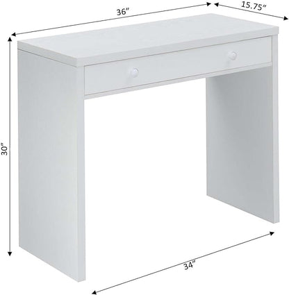 Convenience Concepts Northfield Desk with Drawer, White