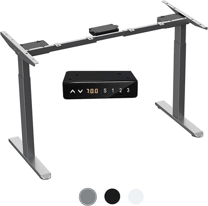 AIMEZ0 Dual Motor Electric Sit Stand Desk Standing Desk Frame Adjustable Height 27.4-45.6 inches DIY Motorized Computer Desk for Home and Office Gray (Frame Only)