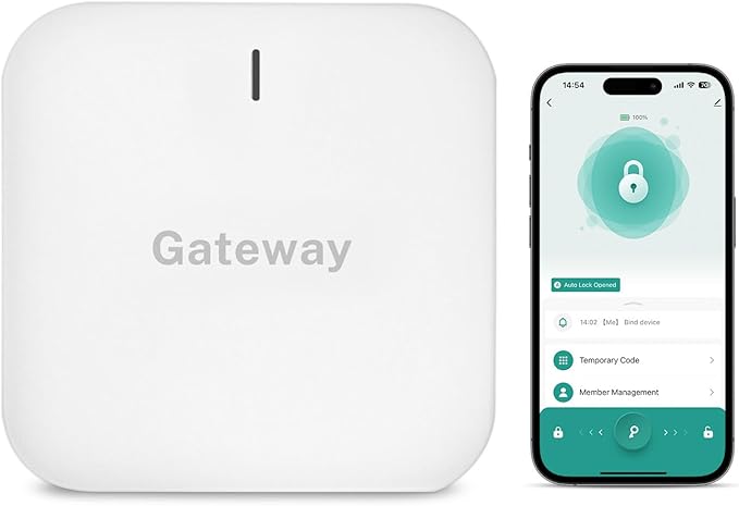 Wi-Fi Gateway for Tuya Smart Door Lock, Wi-Fi Bridge for Bluetooth Lock Remotely Control with Tuya/SmartLife App, Gateway Smart Hub Remote Control for Door Locks