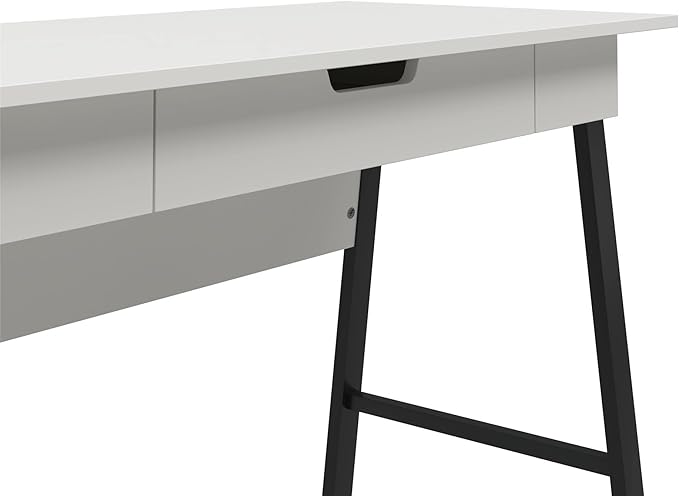 Ameriwood Home Oxford Computer Desk with Drawer, White/Black