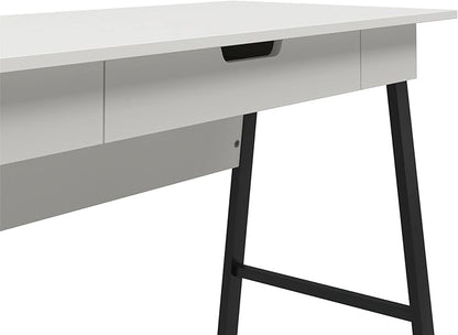 Ameriwood Home Oxford Computer Desk with Drawer, White/Black