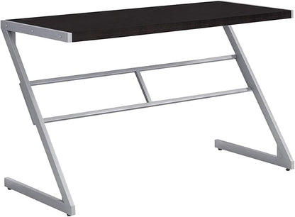 Monarch Specialties Simple Modern Study Laptop Table for Home & Office Computer Desk-Z-Shaped Metal Leg, 48" L, Cappuccino