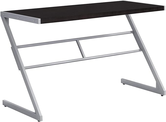Monarch Specialties Simple Modern Study Laptop Table for Home & Office Computer Desk-Z-Shaped Metal Leg, 48" L, Cappuccino