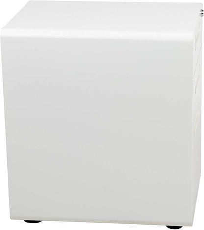 Flash Furniture Wren Ergonomic 3-Drawer Mobile Locking Filing Cabinet with Anti-Tilt Mechanism and Hanging Drawer for Legal & Letter Files, White