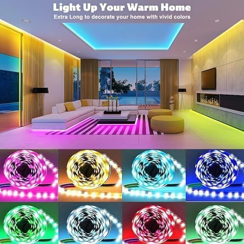 smareal Led Lights for Bedroom 100ft (2 Rolls of 50ft),Led Lights Color Changing Led Strip Lights with App Control, Led Light Strips for Room, Kitchen, Home Decoration