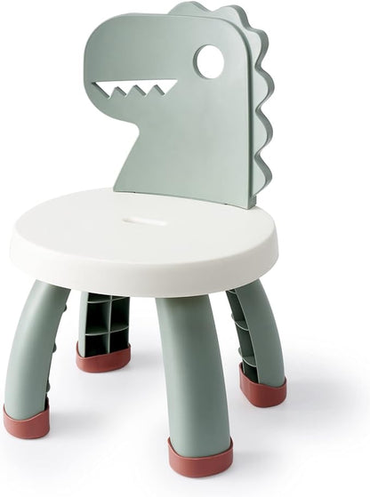 Toddler Chair,Plastic Kids Dino Chair,Sturdy Durable and Lightweight Toddler's Activity Chairs,Anti-Slip Ergonomic Design kids step stool,Indoor or Outdoor Use for Boys Girls Aged 1+ (Green)