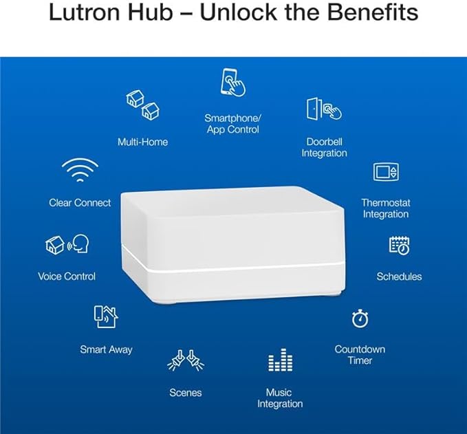 Lutron Caseta Original Smart Dimmer Switch Kit, 2 Dimmer Switches, 2 Wall Plates, 2 Remotes, 2 Pedestals, and Smart Hub, Works with Alexa, Apple Home, Google Home, 3Way, 150W, No Neutral, P-BDG-PKG2W