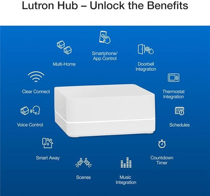 Lutron Caseta Original Smart Dimmer Switch Kit, 2 Dimmer Switches, 2 Wall Plates, 2 Remotes, 2 Pedestals, and Smart Hub, Works with Alexa, Apple Home, Google Home, 3Way, 150W, No Neutral, P-BDG-PKG2W