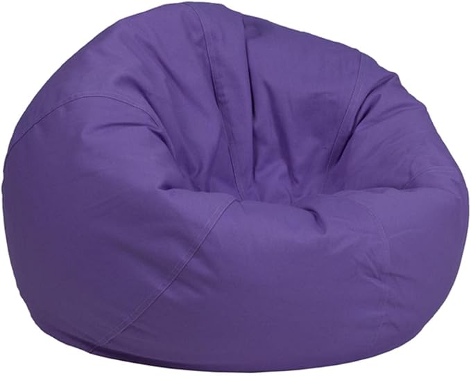 Flash Furniture Dillon Small Bean Bag Chair for Kids and Teens, Foam-Filled Beanbag Chair with Machine Washable Cover, Purple