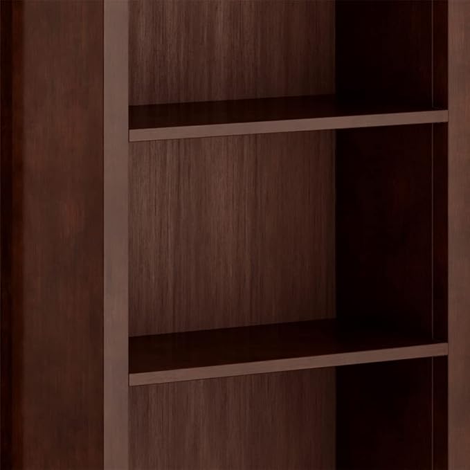 SIMPLIHOME Artisan SOLID WOOD 26 Inch Contemporary 5 Shelf Bookcase in Russet Brown, For the Living Room, Study Room and Office