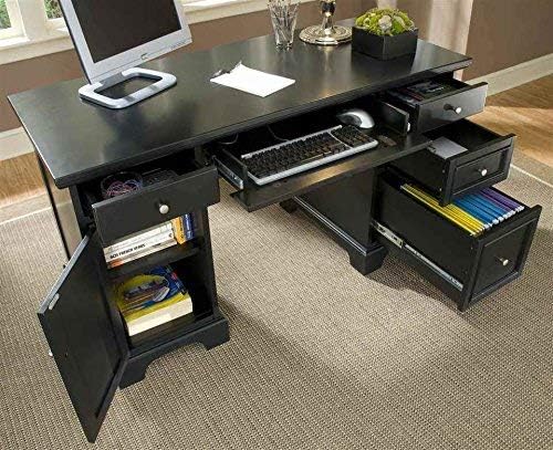 Bedford Black Pedestal Desk by Home Styles