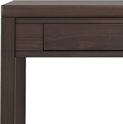 SIMPLIHOME Hollander SOLID WOOD Contemporary 38 inch Wide Small Desk in Warm Walnut Brown for The Office Desk, Writing Table, Workstation and Study Table