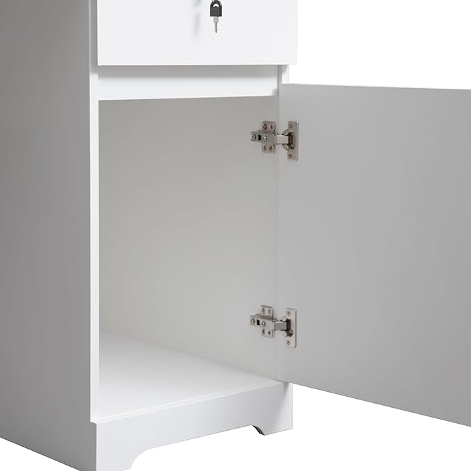 NicBex Laik-DW-00025-DX Desks, 51.18" W x 24.8" D x 59.44" H, White