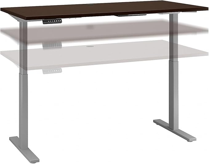 Bush Business Furniture Move 60 Series Electric Ergonomic Sit-Stand Computer Table for Home and Professional Office, 60W x 30D, Mocha Cherry