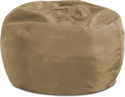 Posh Creations Structured Comfy Bean Bag Chair for Gaming, Reading, and Watching TV, 100in Round Classic Bean Bag, Microsuede - Camel