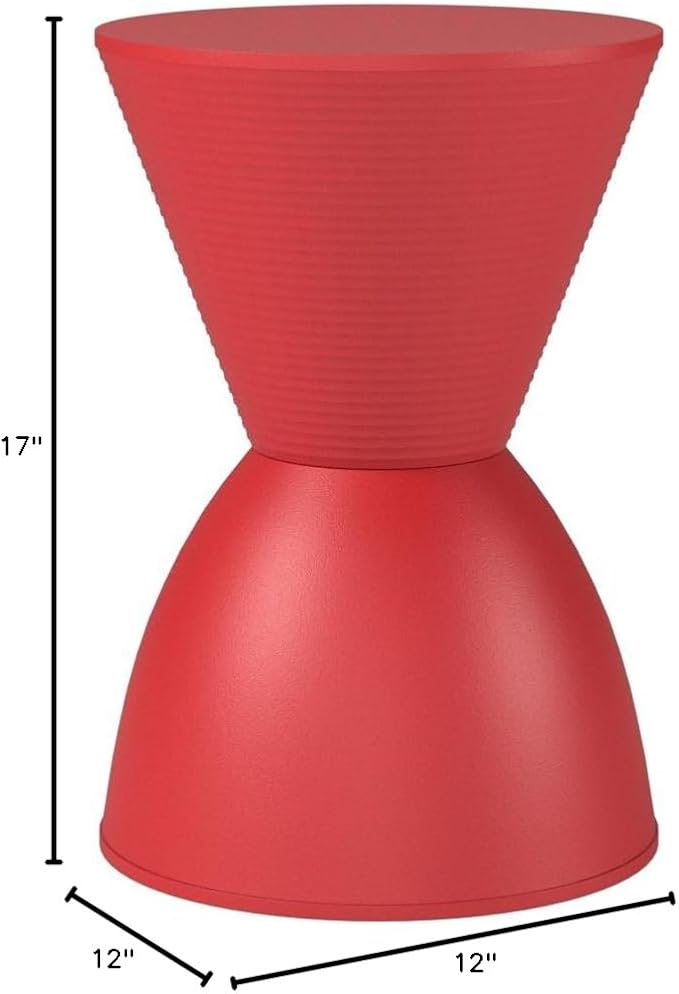 Modway Haste Contemporary Modern Hourglass Accent Stool in Red