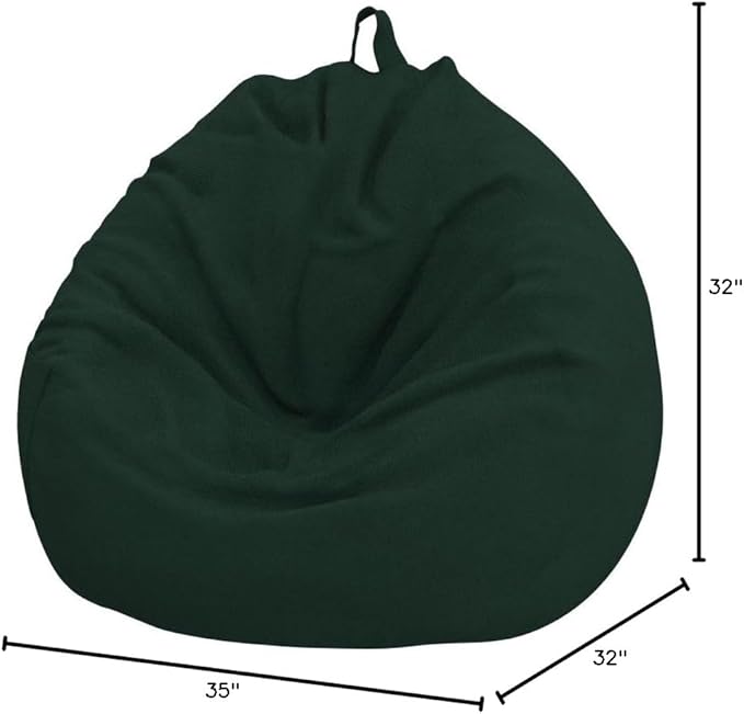 Stuffed Animal Storage Bean Bag Chair Cover (No Filler)for Kids and Adults.Soft Premium Corduroy Stuffable Beanbag for Organizing Children Plush Toys or Memory Foam Extra Large 300L (Green)