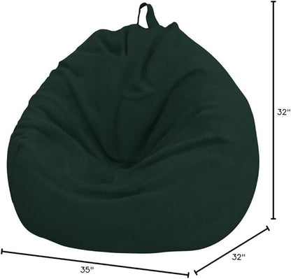 Stuffed Animal Storage Bean Bag Chair Cover (No Filler)for Kids and Adults.Soft Premium Corduroy Stuffable Beanbag for Organizing Children Plush Toys or Memory Foam Extra Large 300L (Green)