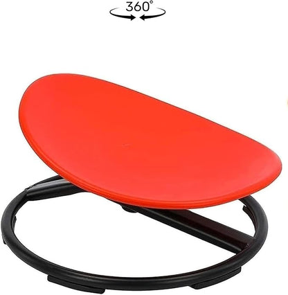 Giggle & Play Kids Swivel Chair, Sensory Spinning Chair, Body Balance Physical Therapy Equipment, Autism Swivel Chair, Montessori Carousel Spinning Toy Chair - 360° Sit and Spin (Red)