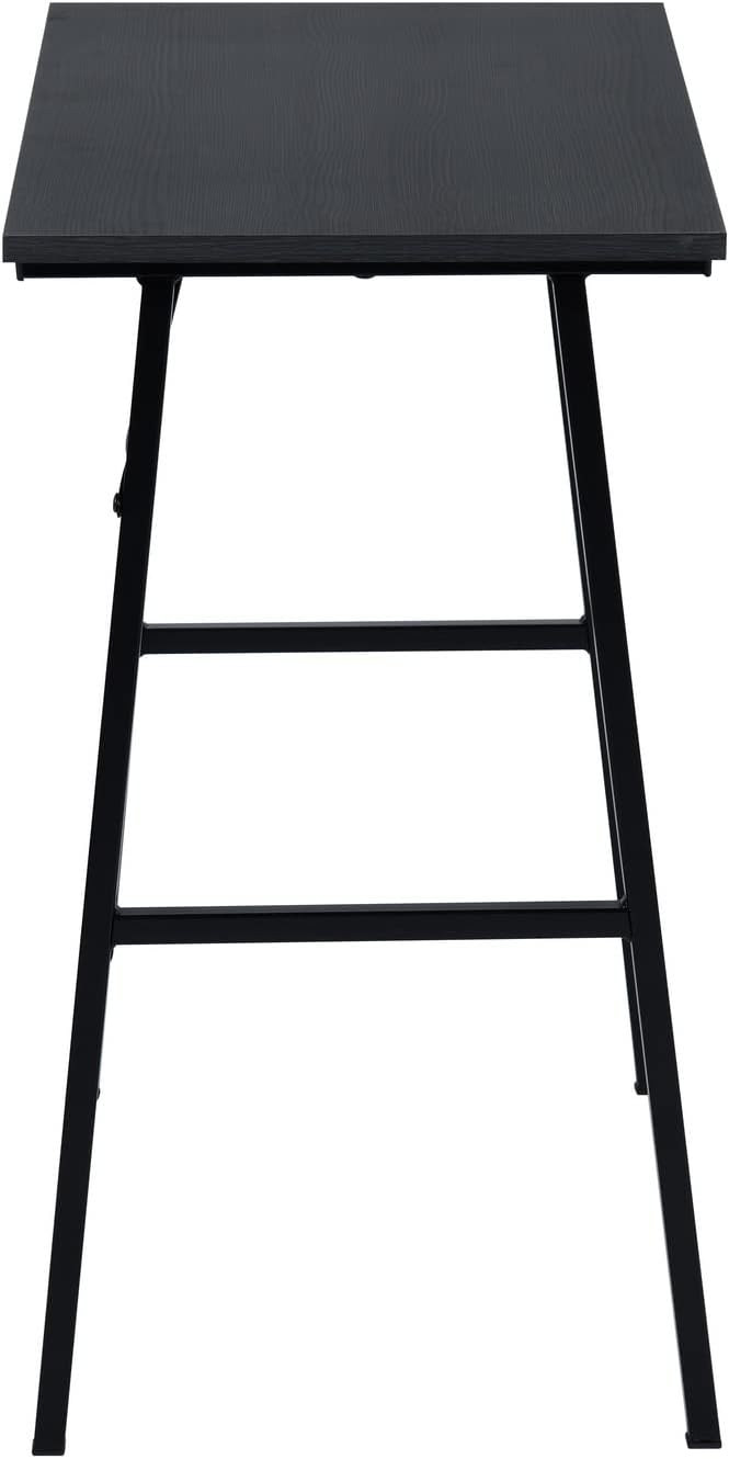FurnitureR Home Office Computer Desk, Compact Writing Desk Study Desk with Metal Frame for Apartment, Dorm, Bedroom, Small Space (31.5 Inch, Black)