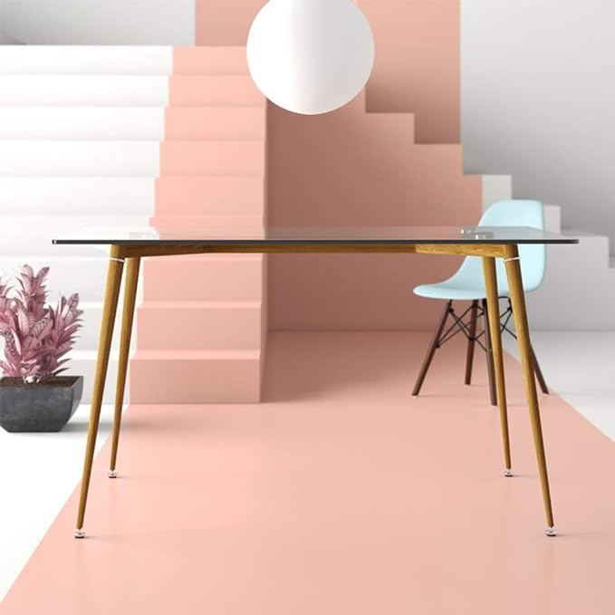 IDS Home Office Furniture Contemporary Computer Desk, 0.31” inch Tempered Transparent Glass Tabletop Writing Table (Metal Leg(Wooden Skin))