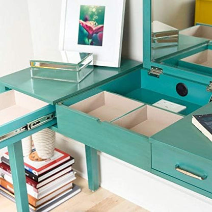 Hives & Honey Parsons Writing Vanity Computer Desk Office Furniture - Turquoise