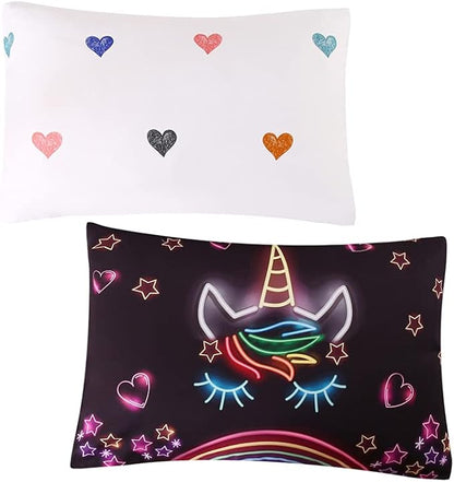 Cute Unicorn Comforter Sets Rainbow Soft Girls Comforter Sets 3pc Pink Flower Girl Unicorn Bedding Sets