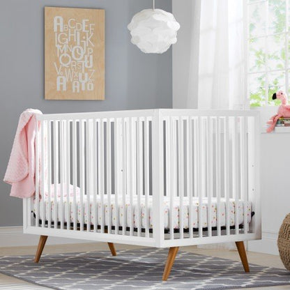 Contours Roscoe White Baby Crib, Standard Baby Crib, White Baby Crib, Converts from Baby Crib to Daybed, Fits Standard Full-Size Crib Mattress, Easy to Assemble - White