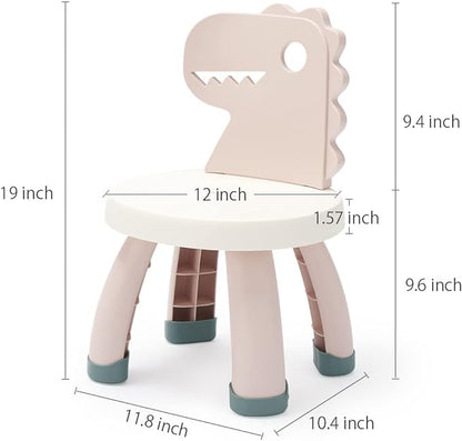 Toddler Chair,Plastic Kids Dino Chair,Sturdy Durable and Lightweight Toddler's Activity Chairs,Anti-Slip Ergonomic Design kids step stool,Indoor or Outdoor Use for Boys Girls Aged 2+ (Pink)