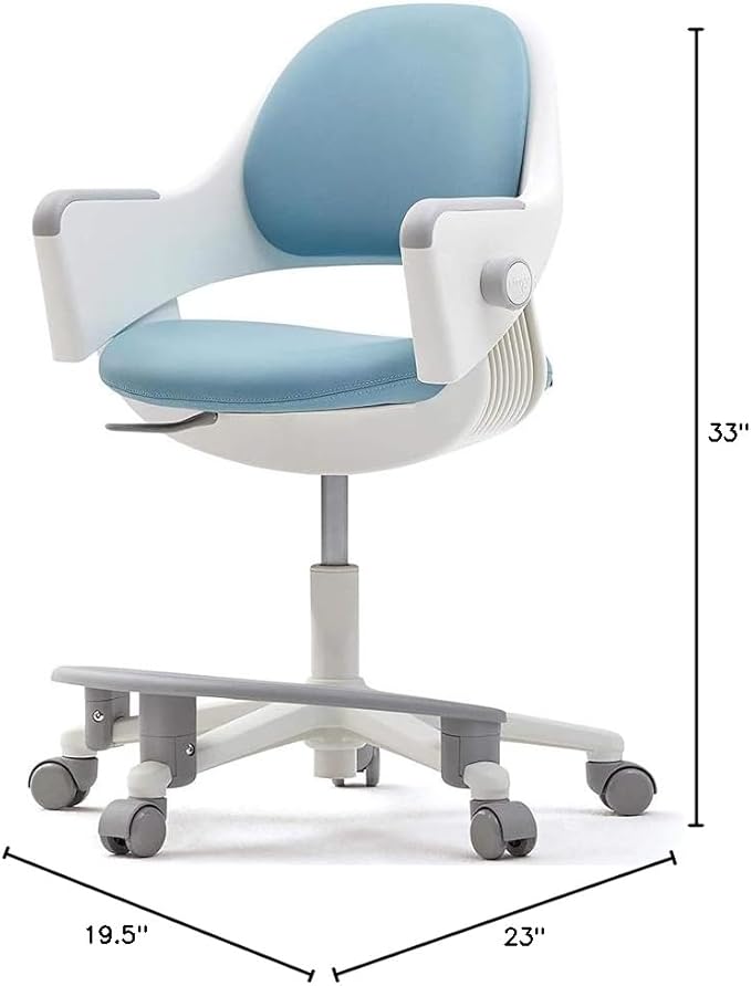 SIDIZ ringo Kids Desk Chair : Ergonomic Kids Chair with Footrest, 4-Step Growing Function, Adjustable Seat Height, Sit-Locking Casters, Swivel Type Kids Chair (Lavendar Blue Chair)