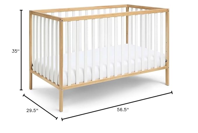 Baby Cache Deux Remi Island 3-in-1 Convertible Crib (Do Re Me) Natural & White