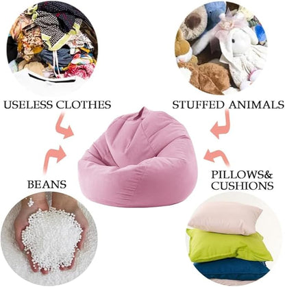 3 Ft Bean Bag Chair Cover (No Filler) Stuffed Animal Storage Bean Bag Cover for Pets Dogs/Cats Bed Corduroy Stuffed for Organizing Plush Toys