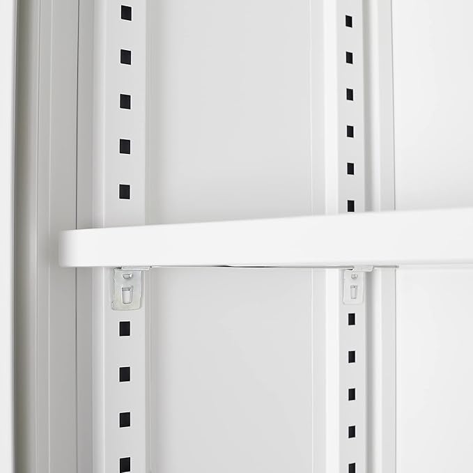 41.97" Metal Storage Doors and Adjustable Shelf,Folding Filing Cabinets w/Solid Steel Tube Locking Shaft,for Home Office,School,Garage,White
