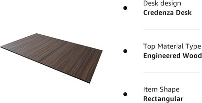 Kaboon Universal Tabletop 47.25"x30", Solid One-Piece Melamine Table Top, Double Desk L-Desk DIY, Home and Office,Eucalyptus/Dark Walnut