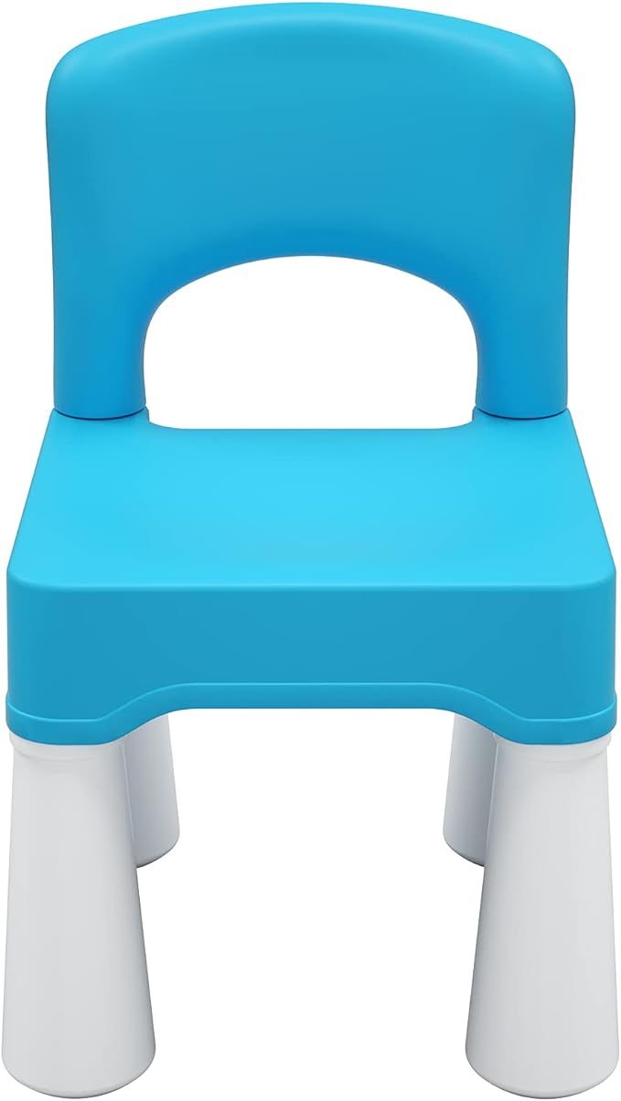burgkidz Plastic Toddler Chair, Durable and Lightweight Kids Chair, 9.3" Height Seat, Indoor or Outdoor Use for Toddlers Boys Girls Blue