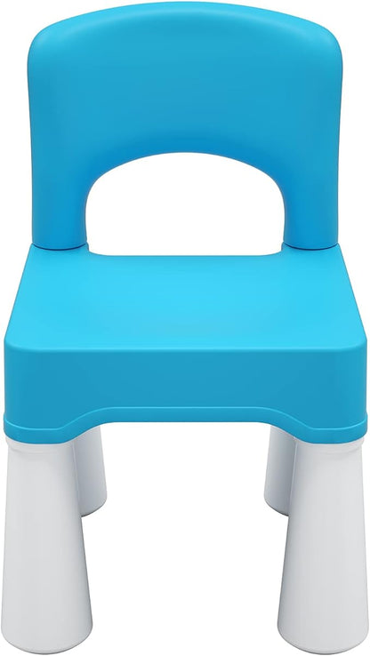 burgkidz Plastic Toddler Chair, Durable and Lightweight Kids Chair, 9.3" Height Seat, Indoor or Outdoor Use for Toddlers Boys Girls Blue