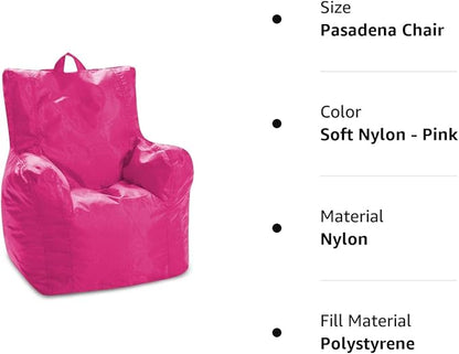 Posh Creations Bean Bag Structured Seat for Toddlers and Kids, Comfy Chair for Children, Pasadena, Pink