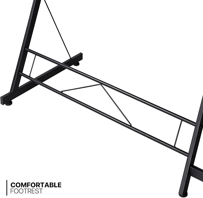 MoNiBloom L Shaped Gaming Desk Computer Corner Table with Metal Frame, L Desk Workstation for Home Office, Space-Saving, Black