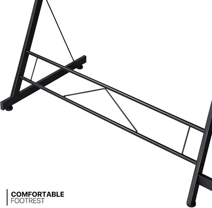 MoNiBloom L Shaped Gaming Desk Computer Corner Table with Metal Frame, L Desk Workstation for Home Office, Space-Saving, Black