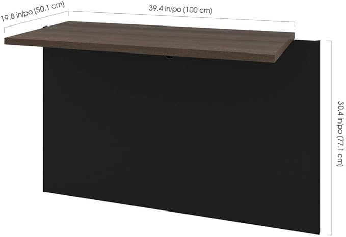 Bestar Connexion Desk Bridge, 40W, Antigua & Black