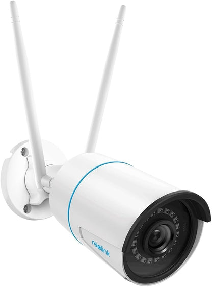 REOLINK Plug-in Outdoor WiFi Security Camera, 5MP HD Dual Band Wired Wi-Fi Camera for Home Security-2.4/5 Ghz, Smart Detection, Motion Detection, Night Vision, IP67 Waterproof, RLC-510WA