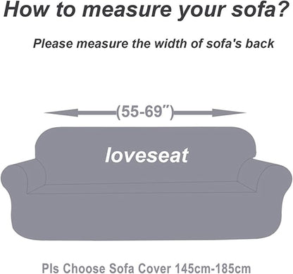 Mybedsoul Christmas Sofa Cover Santa Claus Printed Sofa Couch Cover Washable Furniture Protector with Elastic Bottom Xmas Home Room Festival Decoration(2 Seater/Loveseat)
