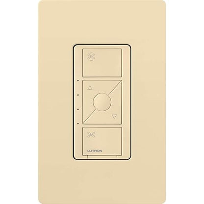 Lutron Caseta Smart Fan Speed Control Switch (Lutron Smart Hub Required), Single-Pole, PD-FSQN-IV, Ivory