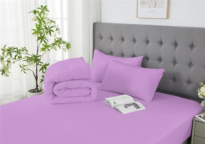 3 Piece Solid Color All Season Bedding Comforter Set Microfiber Soft Lightweight Bedding Set for Kids Teens Adults Room Decor with 1 Comforter and 2 Pillowcases King