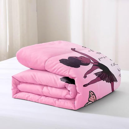Black Girl Comforter Twin Sets,Black Girl Magic Bedding Set,African American Girl Comforter Set for Kids Teens,Cute Afro Melanin Princess Toddler Bed Set