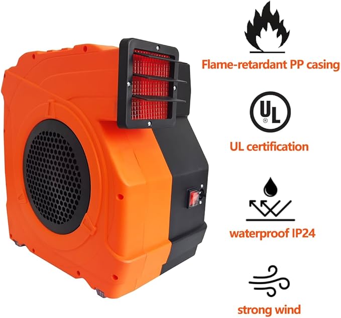 3HP Inflatable Bounce House Blower,2150W Commercial Air Blower for Large Water Slides,Inflatable Paint Booth,Castle and Jump Slides