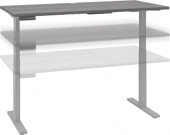 Bush Business Furniture Move 60 Series Electric Ergonomic Sit-Stand Computer Table for Home and Professional Office, 60W x 30D, Platinum Gray